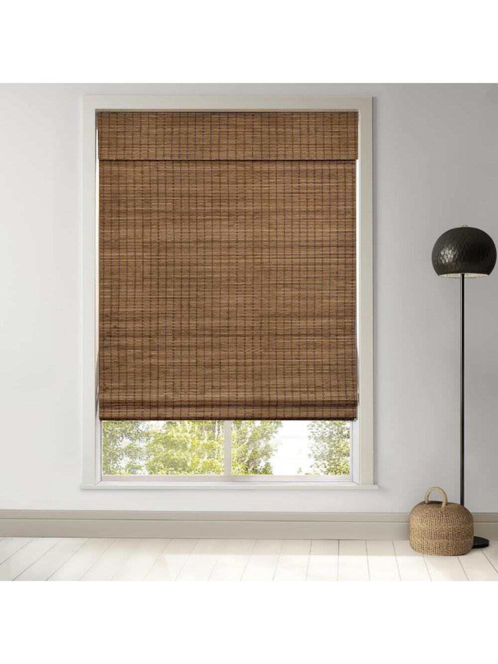 Cordless Bamboo Roman Shades 30x64 - Natural Window Treatment, Eco-Friendly